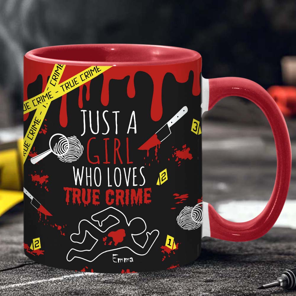 Mug personnalisé « Juste une fille passionnée de faits divers »