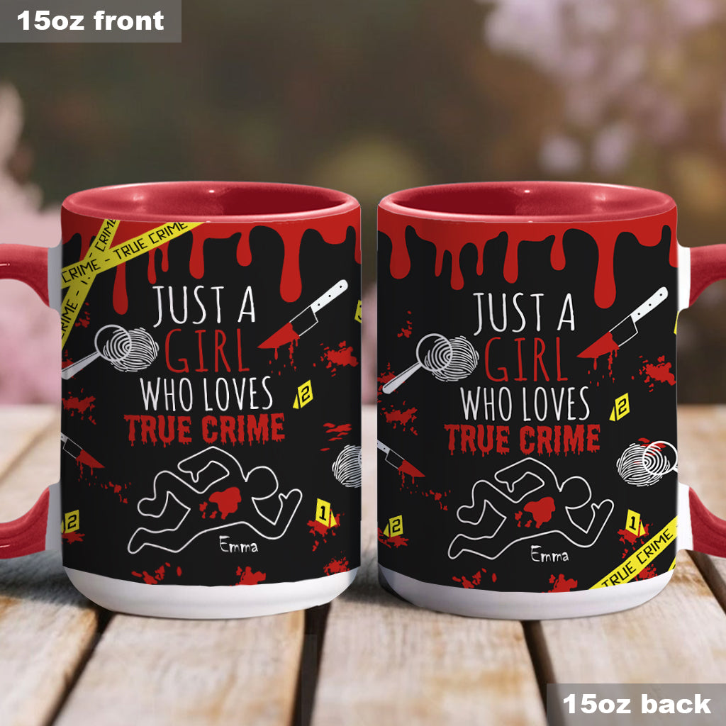 Mug personnalisé « Juste une fille passionnée de faits divers »