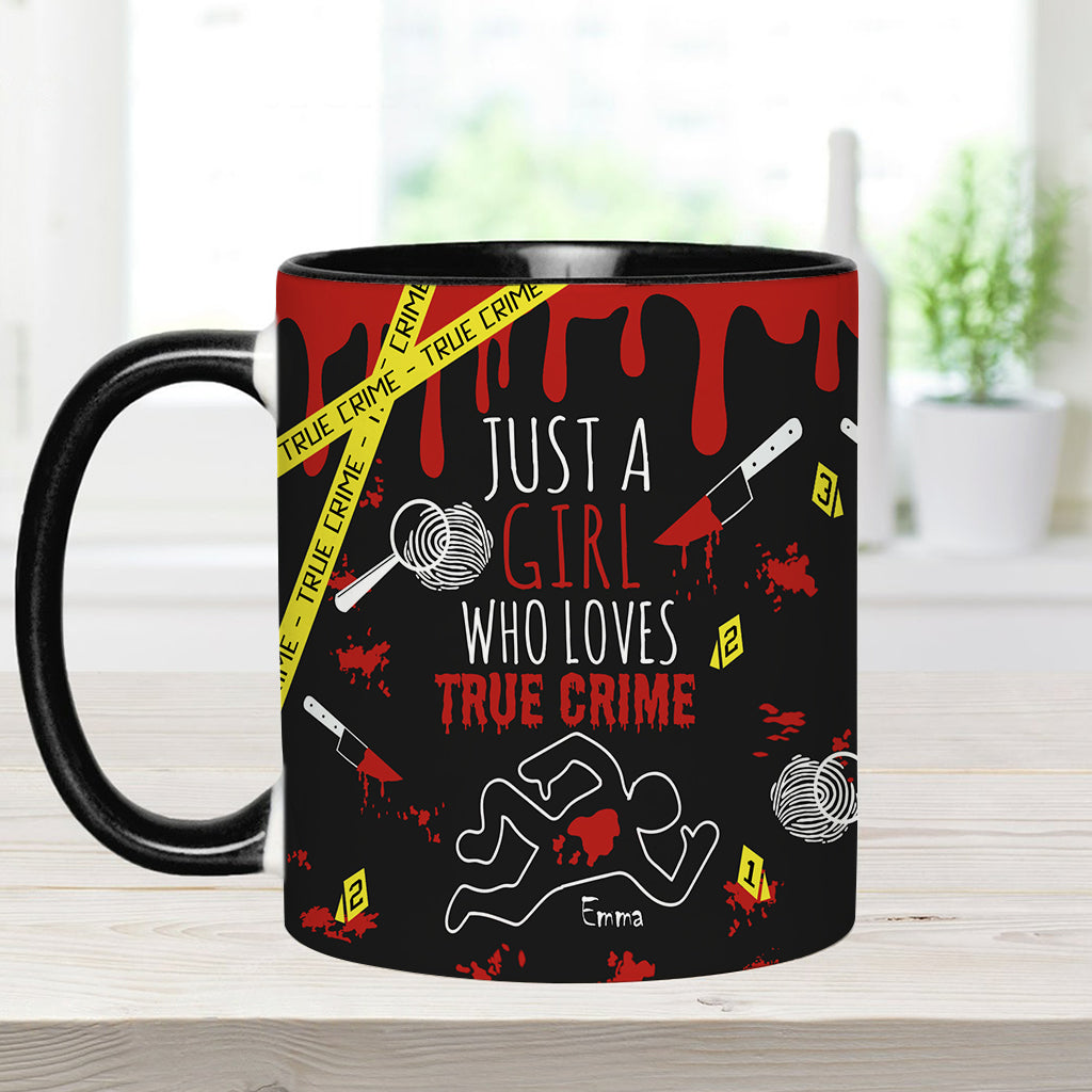 Mug personnalisé « Juste une fille passionnée de faits divers »