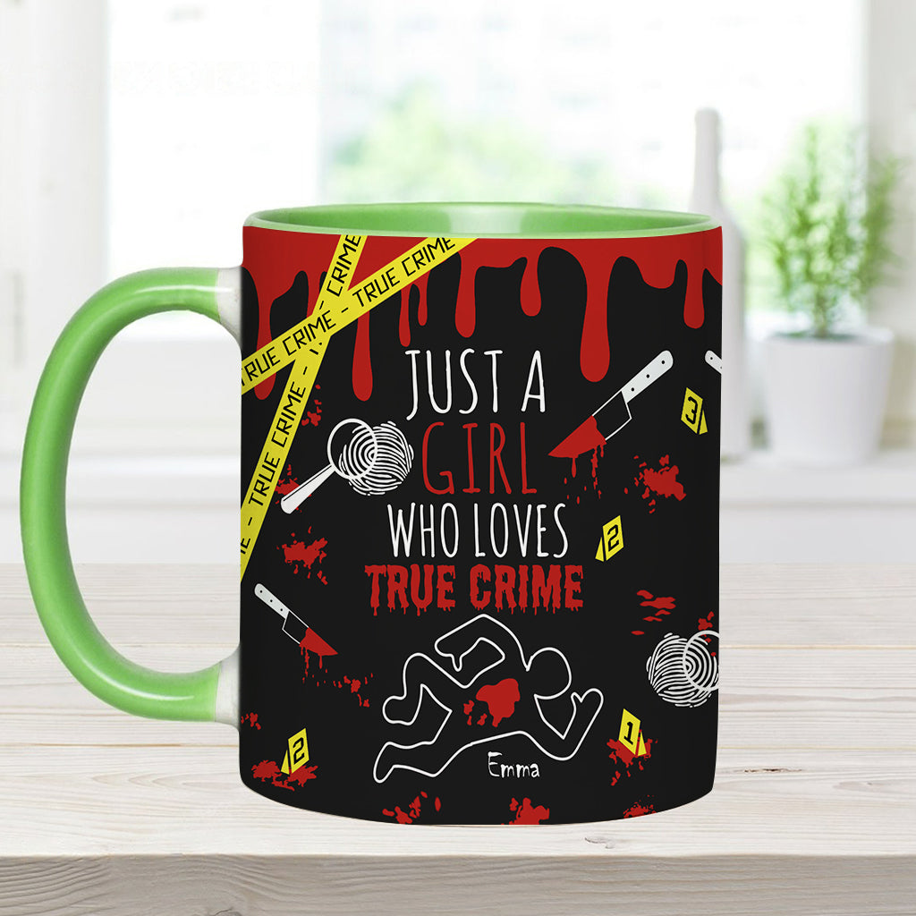 Mug personnalisé « Juste une fille passionnée de faits divers »