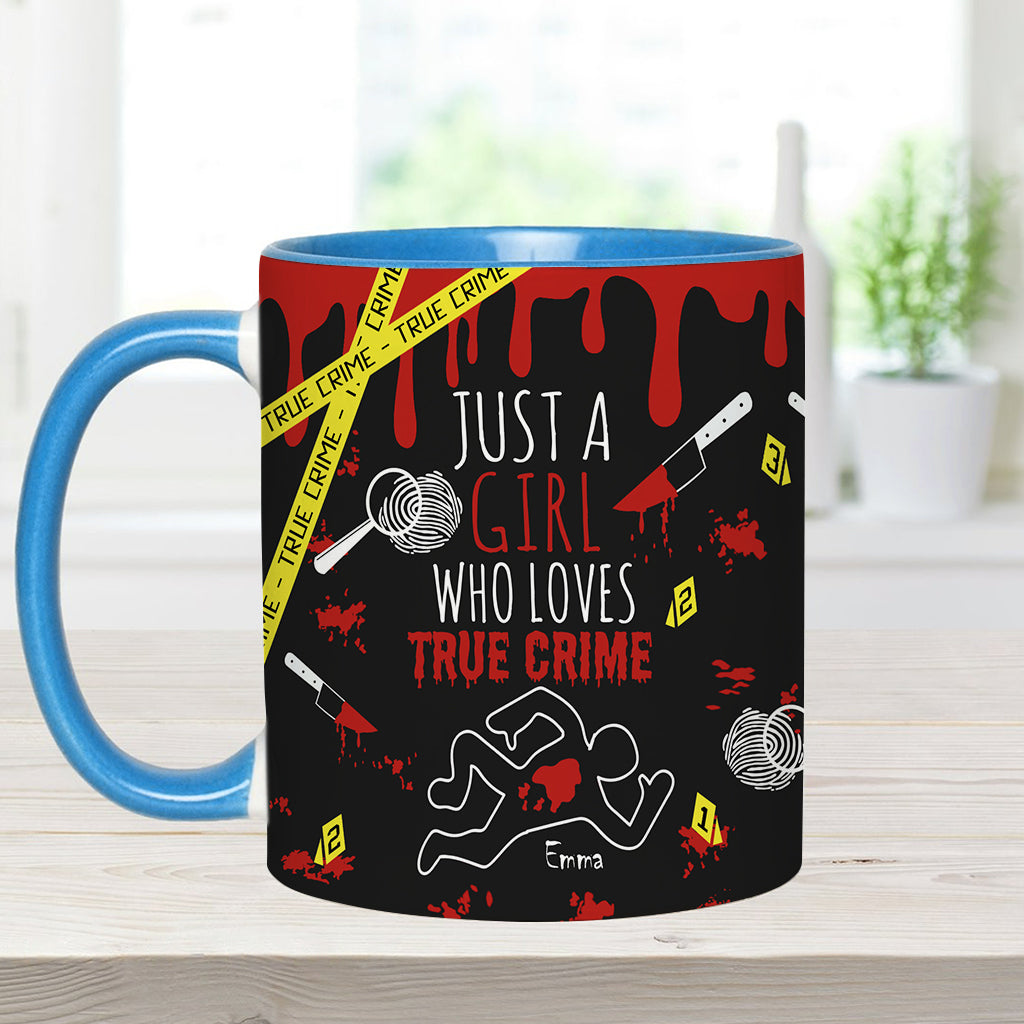 Mug personnalisé « Juste une fille passionnée de faits divers »