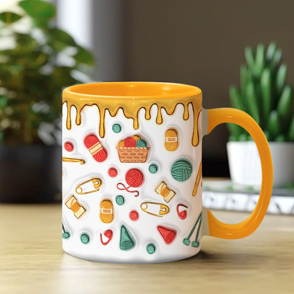 Yes I Do Need All This Yarn - Personalized Knitting Accent Mug