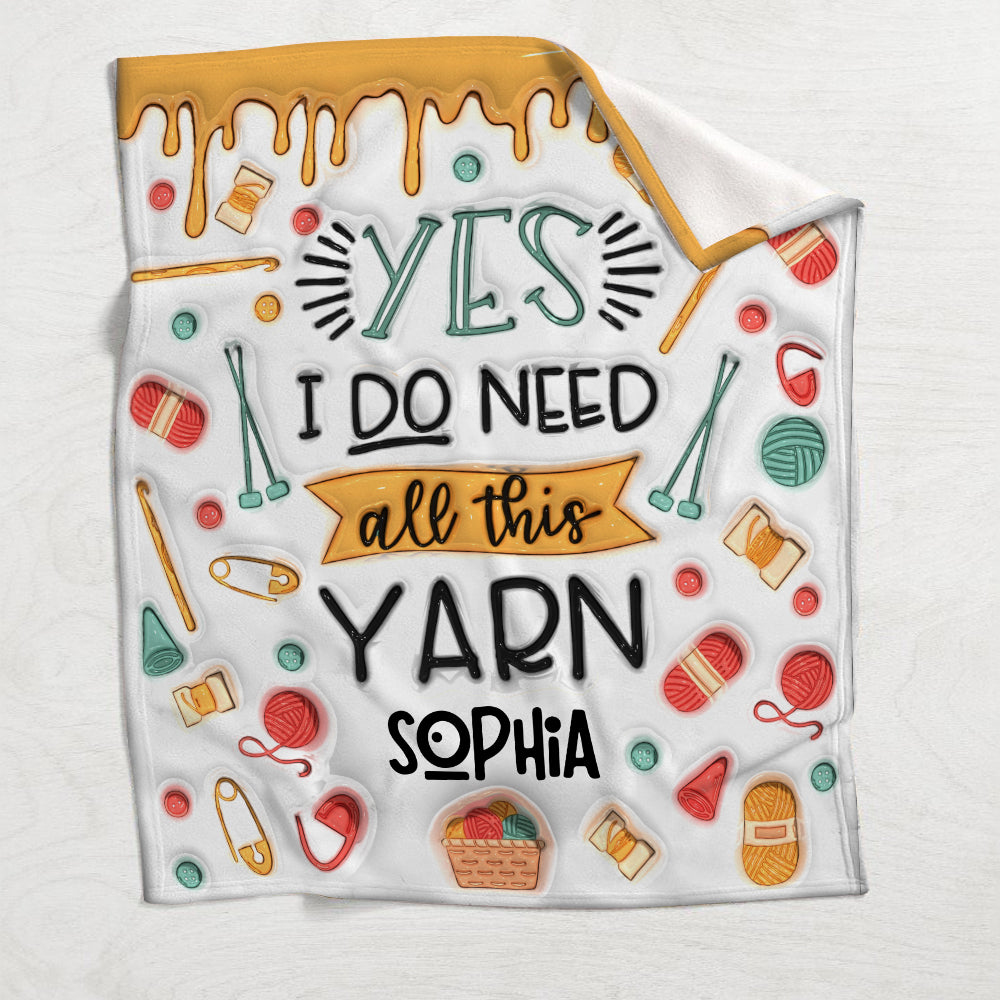 Oui, j'ai besoin de toute cette laine - Couverture tricotée personnalisée