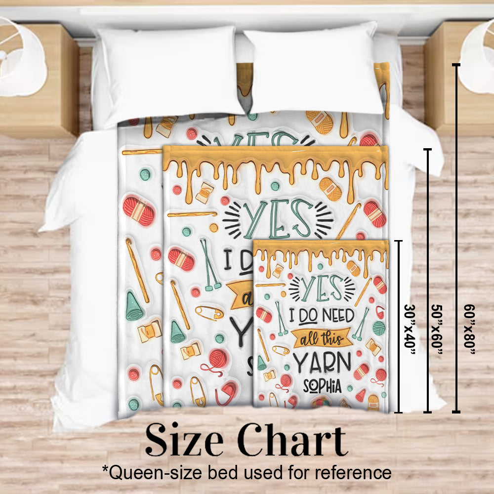 Oui, j'ai besoin de toute cette laine - Couverture tricotée personnalisée