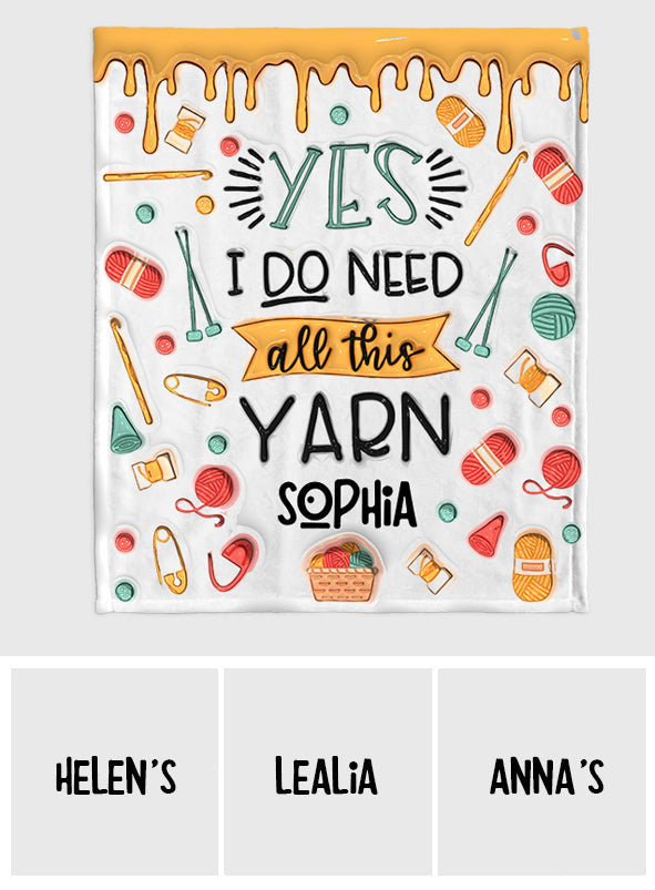 Oui, j'ai besoin de toute cette laine - Couverture tricotée personnalisée