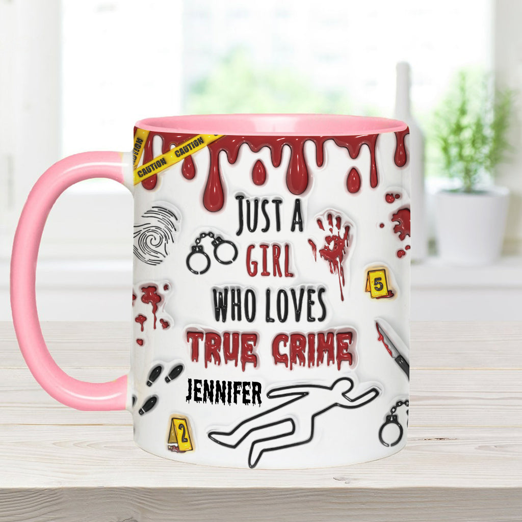 Just A Girl Who Loves True Crime - Personalized Accent Mug