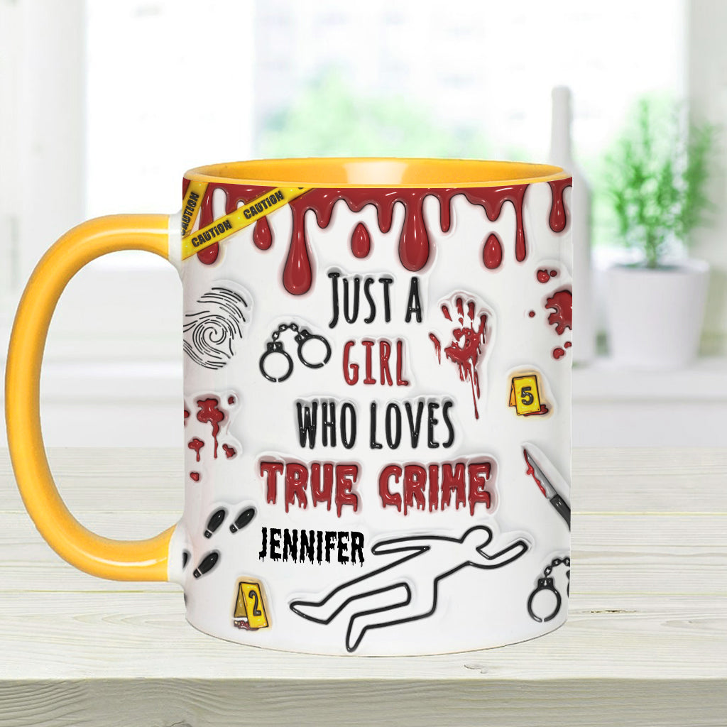 Just A Girl Who Loves True Crime - Personalized Accent Mug