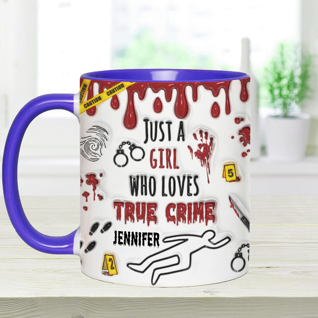 Just A Girl Who Loves True Crime - Personalized Accent Mug
