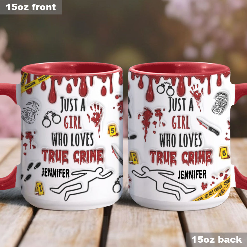 Just A Girl Who Loves True Crime - Personalized Accent Mug