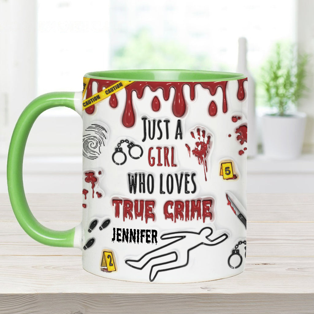 Just A Girl Who Loves True Crime - Personalized Accent Mug