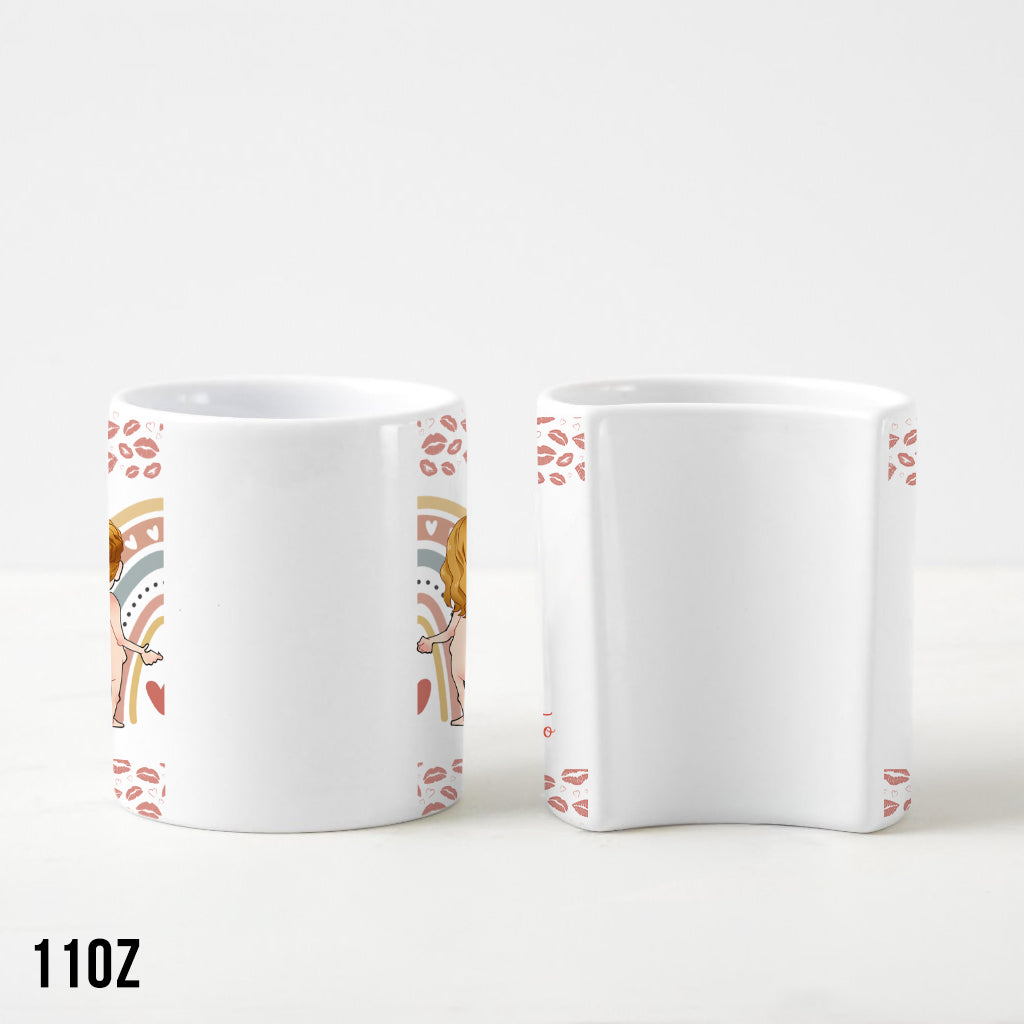 Je veux vieillir avec toi - Mug assorti personnalisé pour couple avec anse en forme de cœur