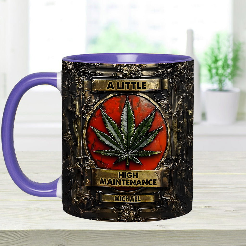 Mug personnalisé « Un peu exigeant » avec motif cannabis