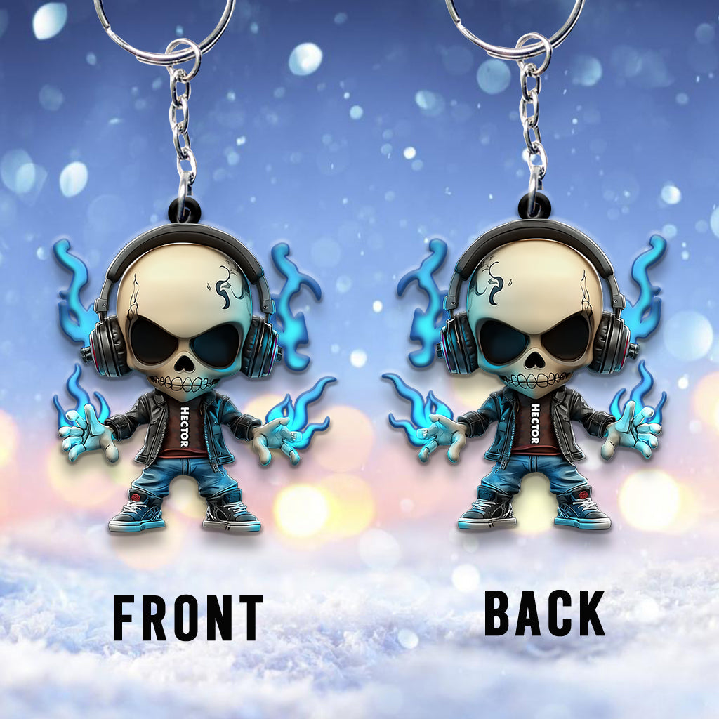 Porte-clés crâne personnalisé - Tête de mort stylée