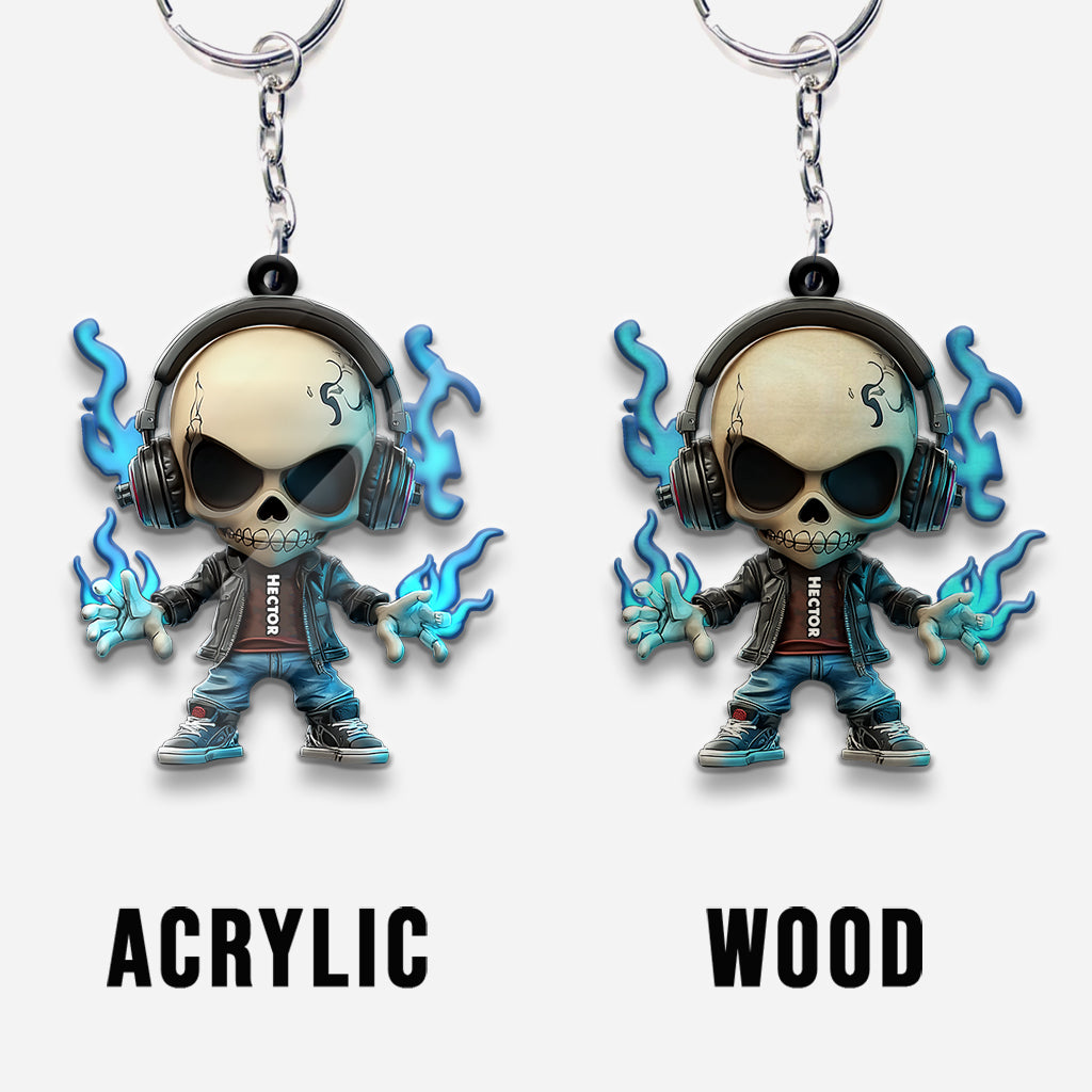 Porte-clés crâne personnalisé - Tête de mort stylée