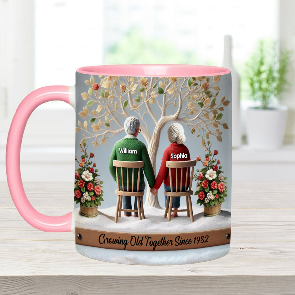 Growing Old Together - Personalized Couple Accent Mug