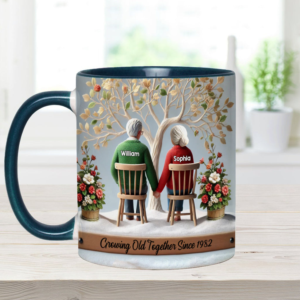Growing Old Together - Personalized Couple Accent Mug