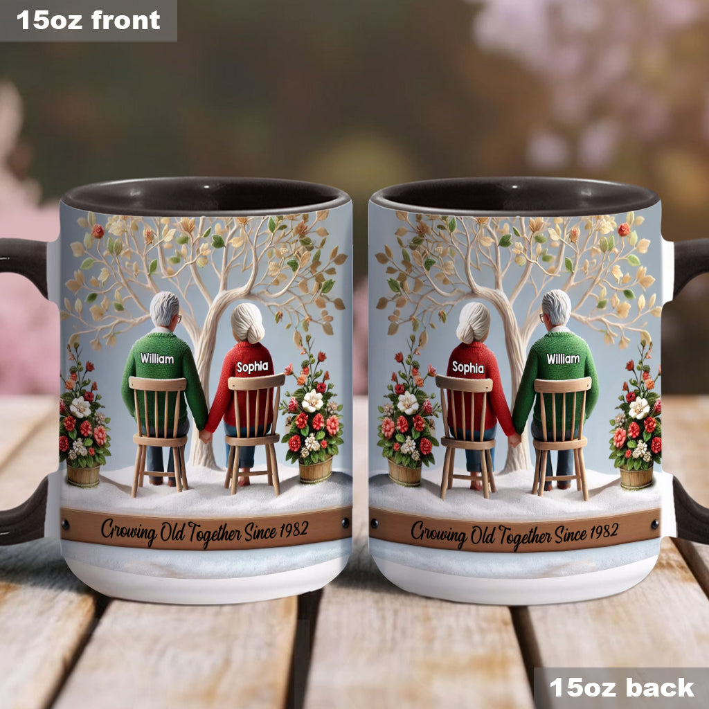 Growing Old Together - Personalized Couple Accent Mug