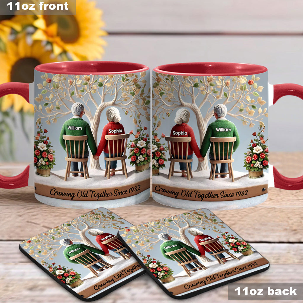 Growing Old Together - Personalized Couple Accent Mug