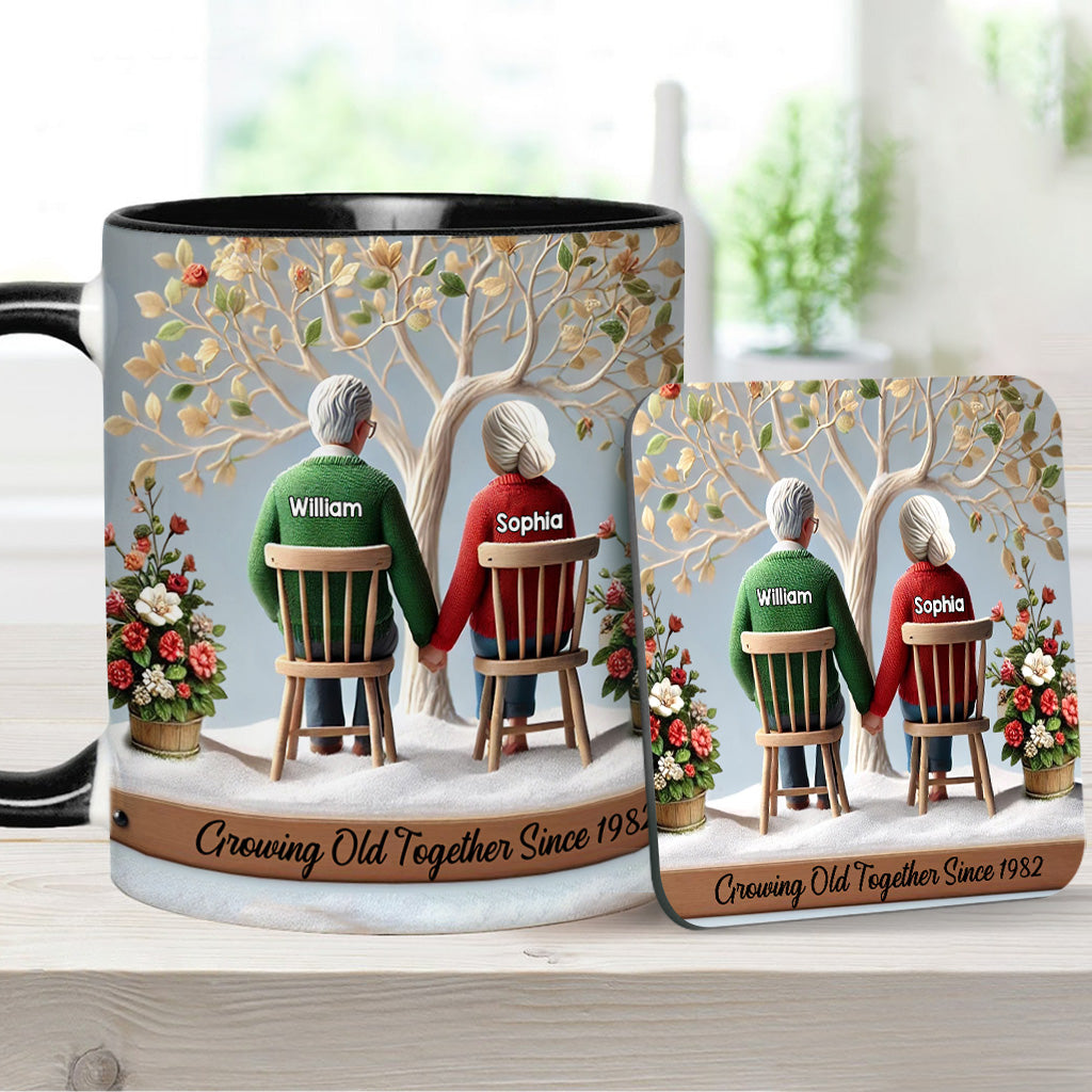 Growing Old Together - Personalized Couple Accent Mug