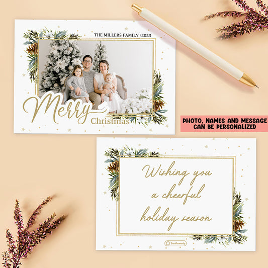 Joyeux Noël - Carte de vœux familiale personnalisée