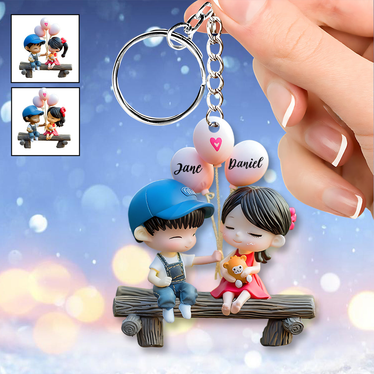 Together Forever - Personalized Couple Keychain
