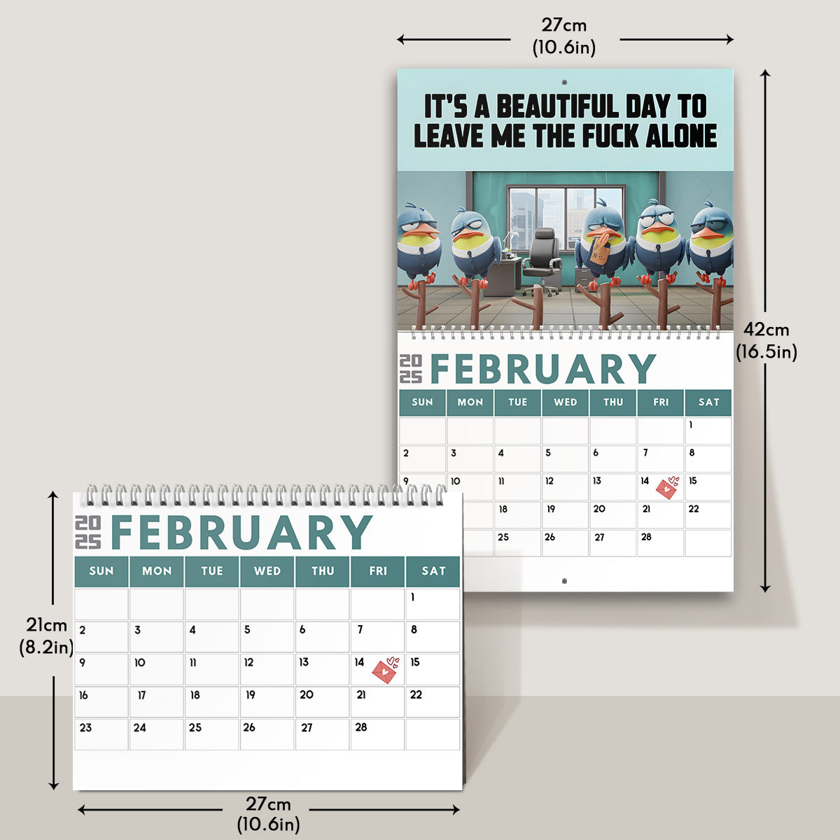 Calendrier de bureau sarcastique - Calendrier mural et de bureau personnalisé pour collègues
