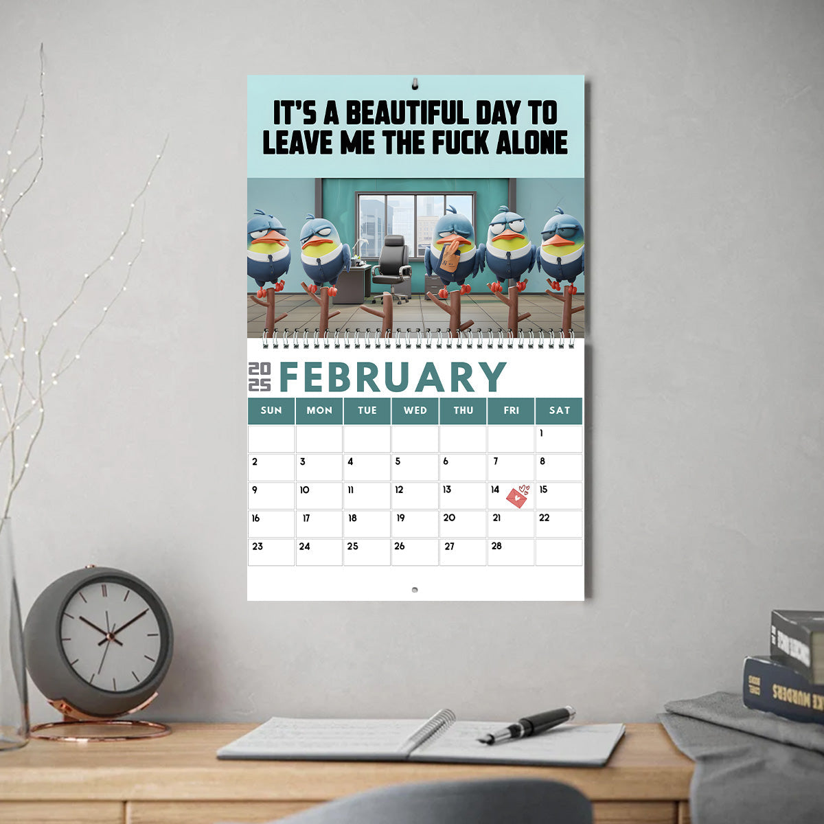 Calendrier de bureau sarcastique - Calendrier mural et de bureau personnalisé pour collègues