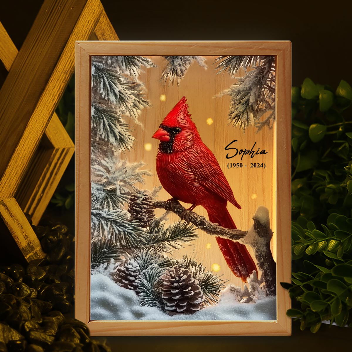 Ta lumière brillera toujours dans mon cœur - Cadre photo commémoratif personnalisé avec boîte lumineuse