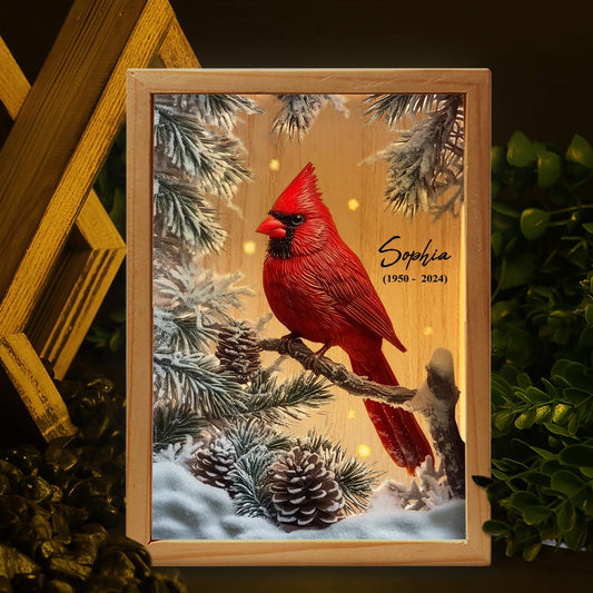 Ta lumière brillera toujours dans mon cœur - Cadre photo commémoratif personnalisé avec boîte lumineuse