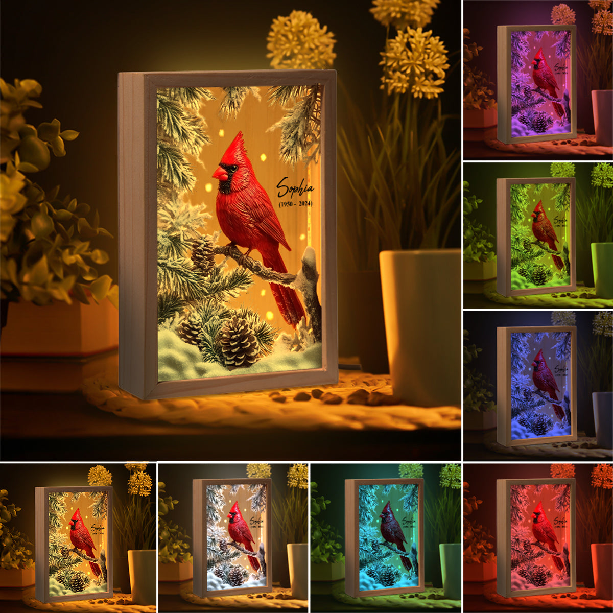 Ta lumière brillera toujours dans mon cœur - Cadre photo commémoratif personnalisé avec boîte lumineuse