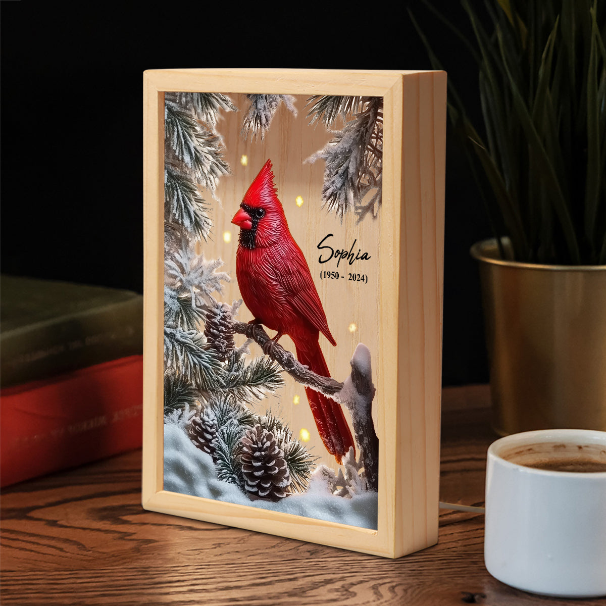 Ta lumière brillera toujours dans mon cœur - Cadre photo commémoratif personnalisé avec boîte lumineuse