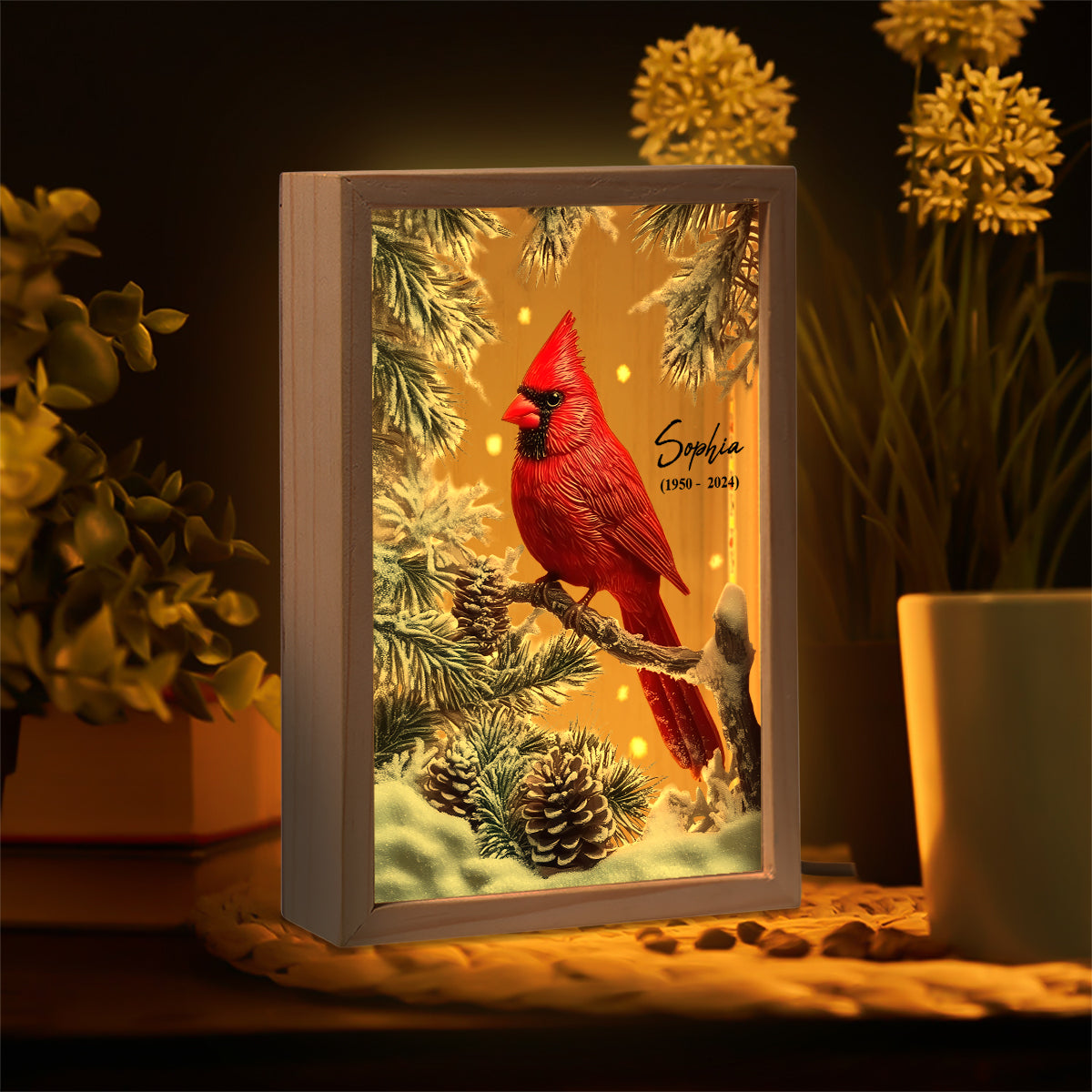 Ta lumière brillera toujours dans mon cœur - Cadre photo commémoratif personnalisé avec boîte lumineuse