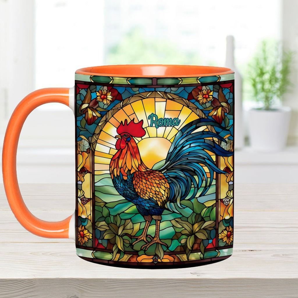 Stunning Roster - Personalized Chicken Accent Mug