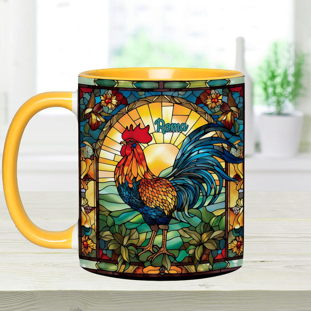 Stunning Roster - Personalized Chicken Accent Mug