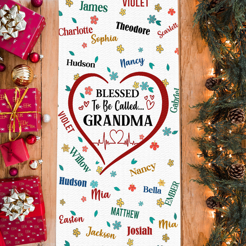 Blessed To Be Called Grandma - Personalized Grandma Table Runner
