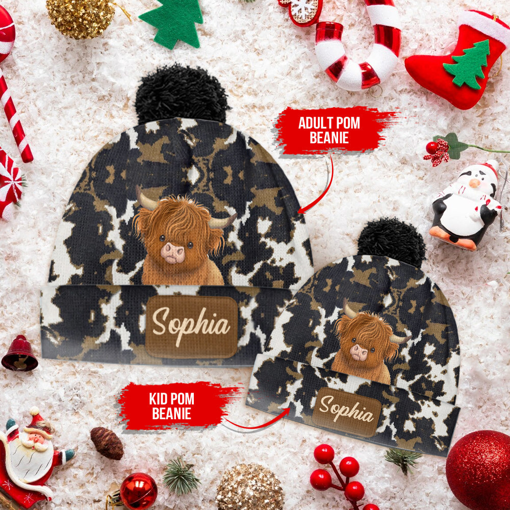 Love Highland Cows - Personalized Beanie Hat