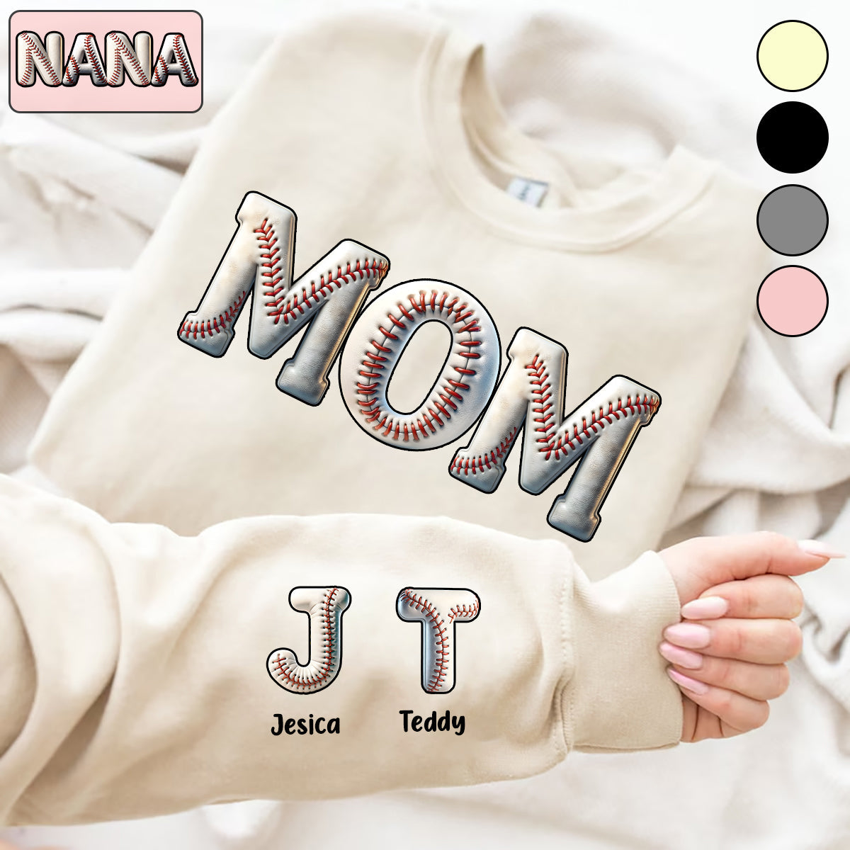 Maman de joueur de baseball - T-shirt personnalisé sur le thème du baseball