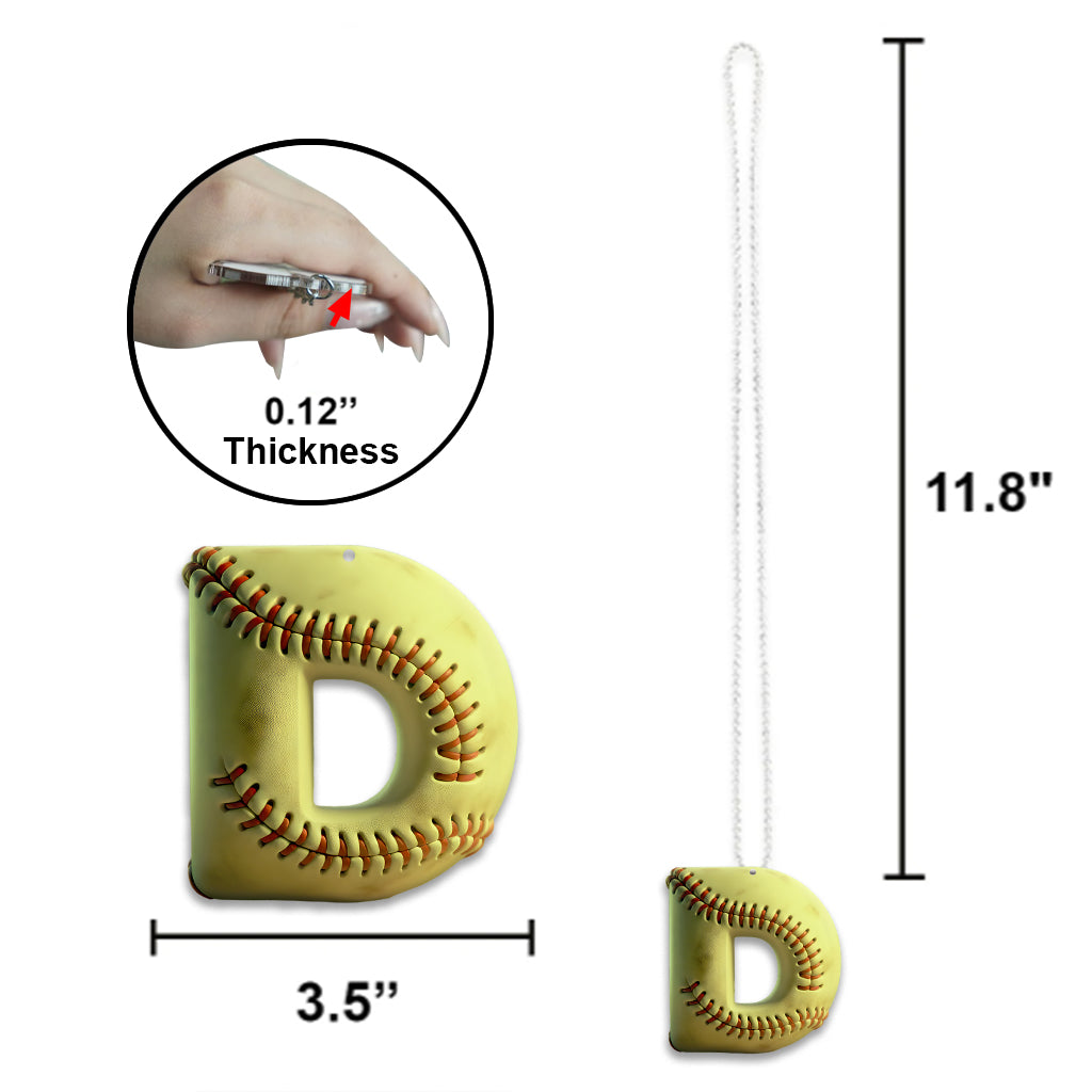 Softball Letter - Personalized Softball Car Ornament