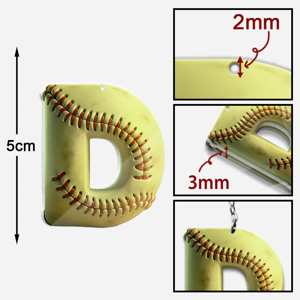 Lettre de softball - Porte-clés de softball personnalisé
