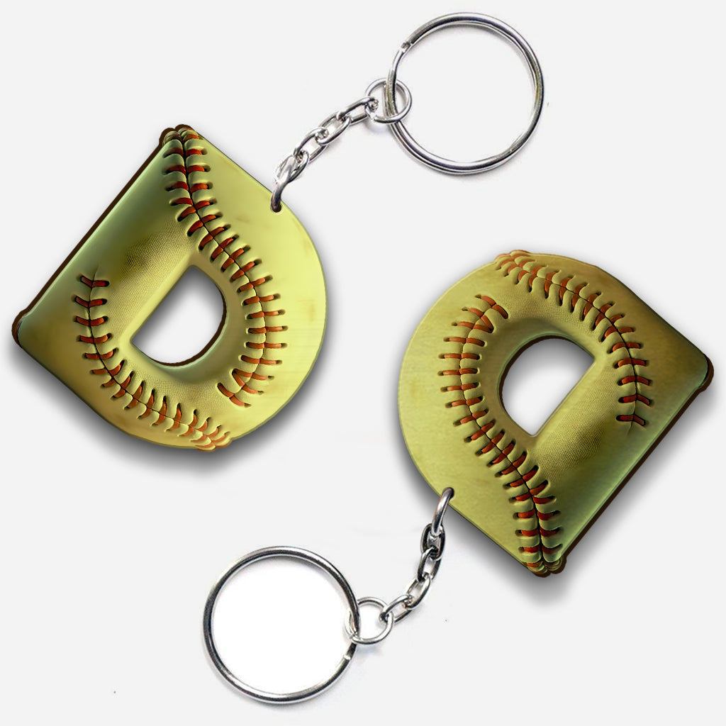 Lettre de softball - Porte-clés de softball personnalisé
