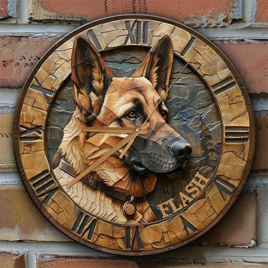Love German Shepherd - Personalized Dog Wall Clock