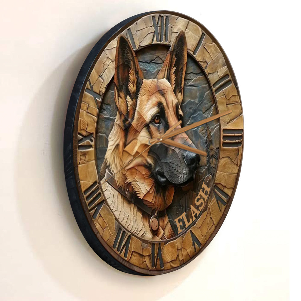 Love German Shepherd - Personalized Dog Wall Clock