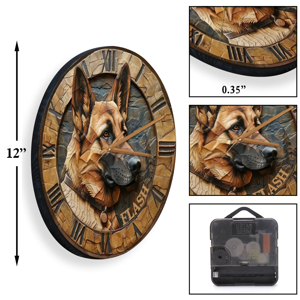Love German Shepherd - Personalized Dog Wall Clock