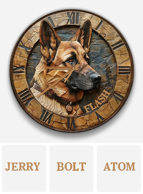 Love German Shepherd - Personalized Dog Wall Clock