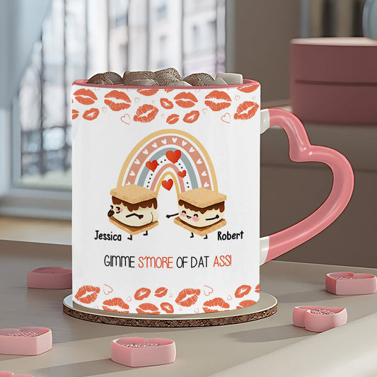 Gimme S'more Of That - Mug personnalisé pour couple avec anse en forme de cœur