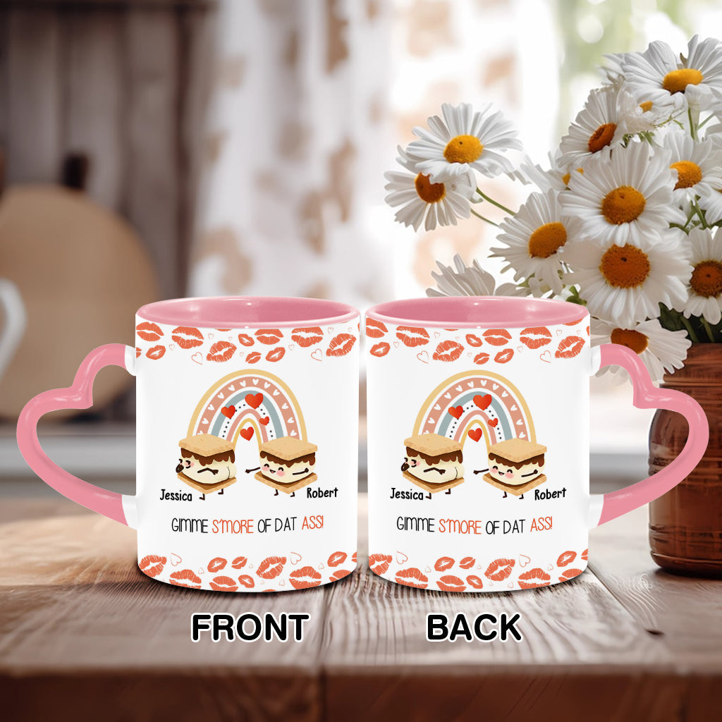 Gimme S'more Of That - Personalized Couple Heart Handle Mug