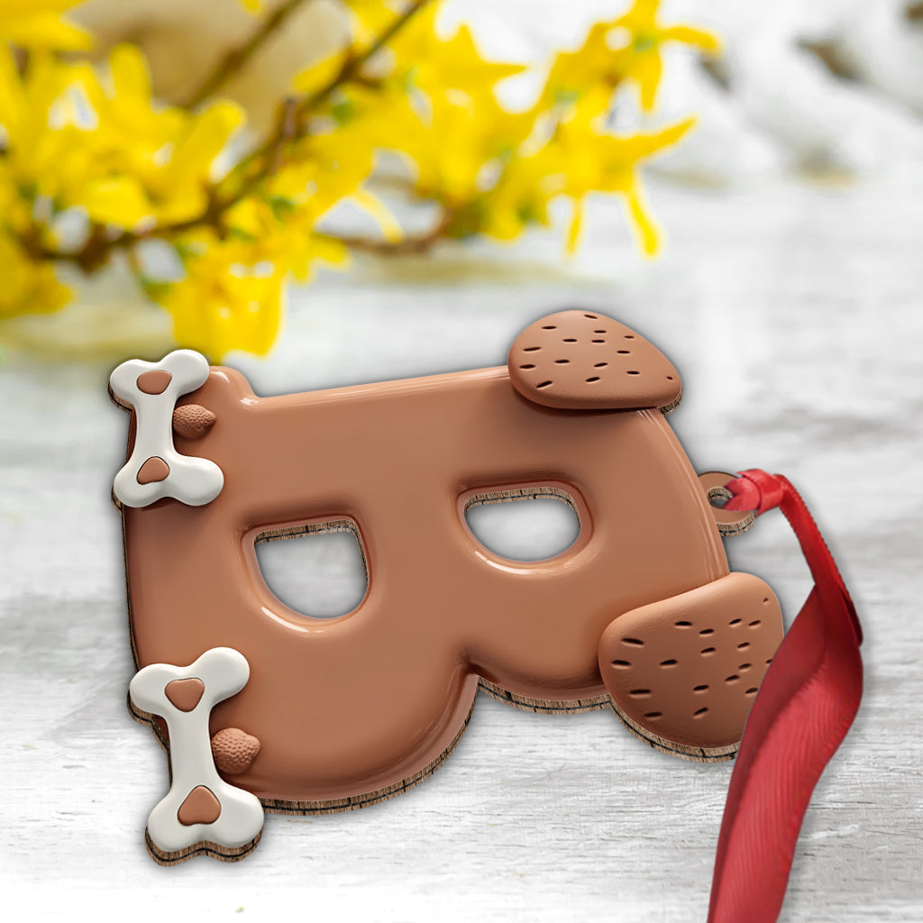 Ornement de lettre en forme de patte de chien mignonne - Ornement personnalisé pour chien