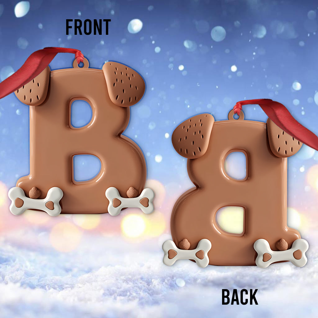 Ornement de lettre en forme de patte de chien mignonne - Ornement personnalisé pour chien