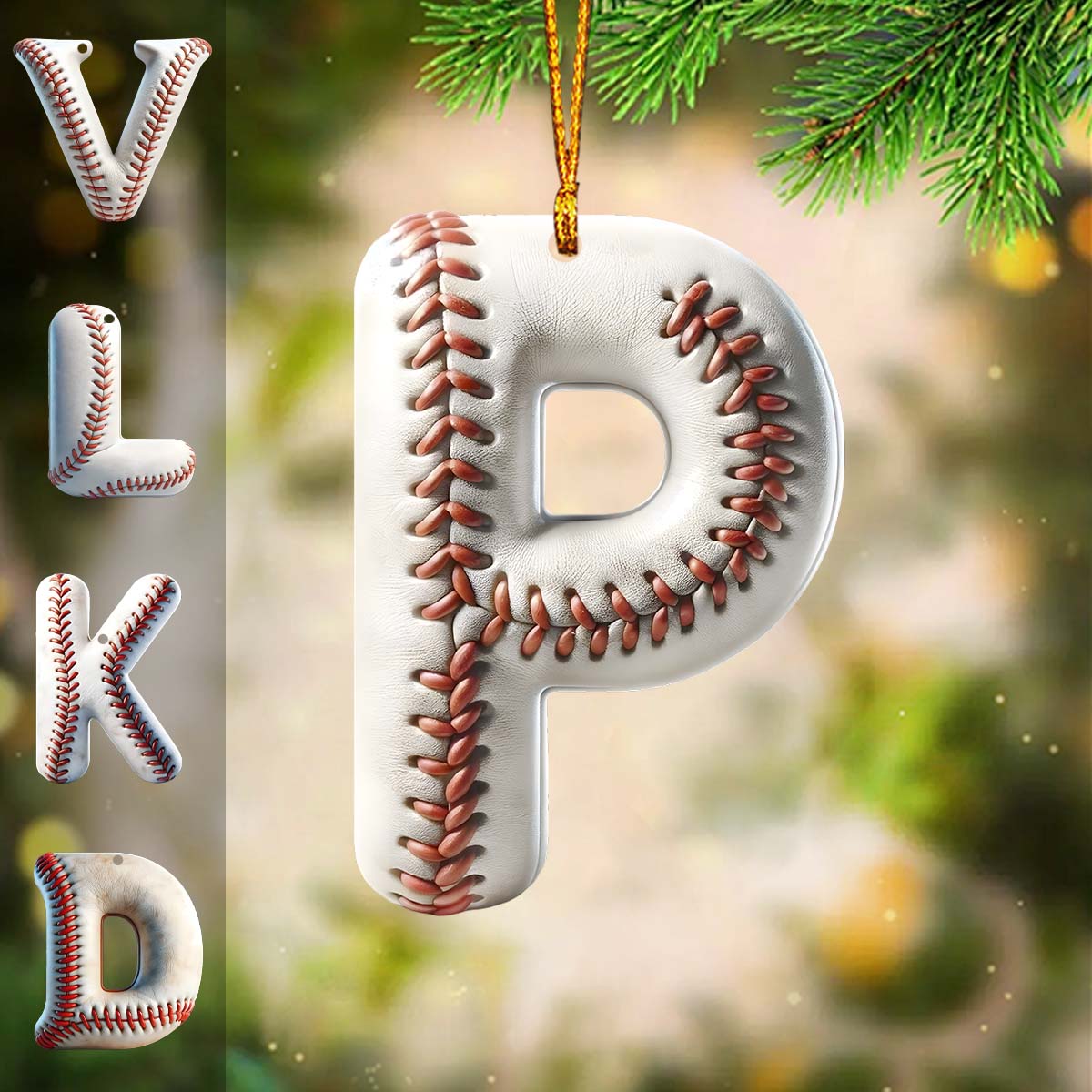 Baseball Letter - Personalized Baseball Ornament