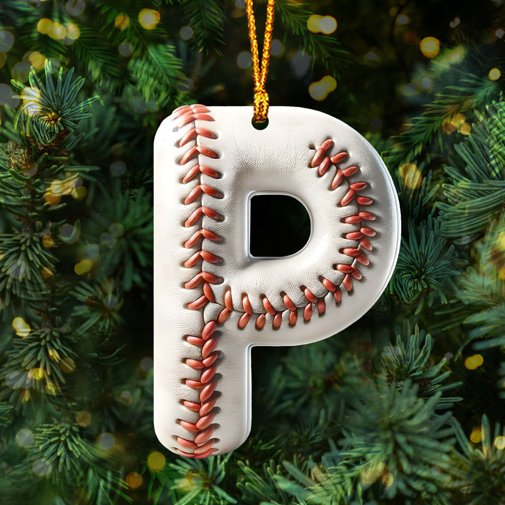 Baseball Letter - Personalized Baseball Ornament